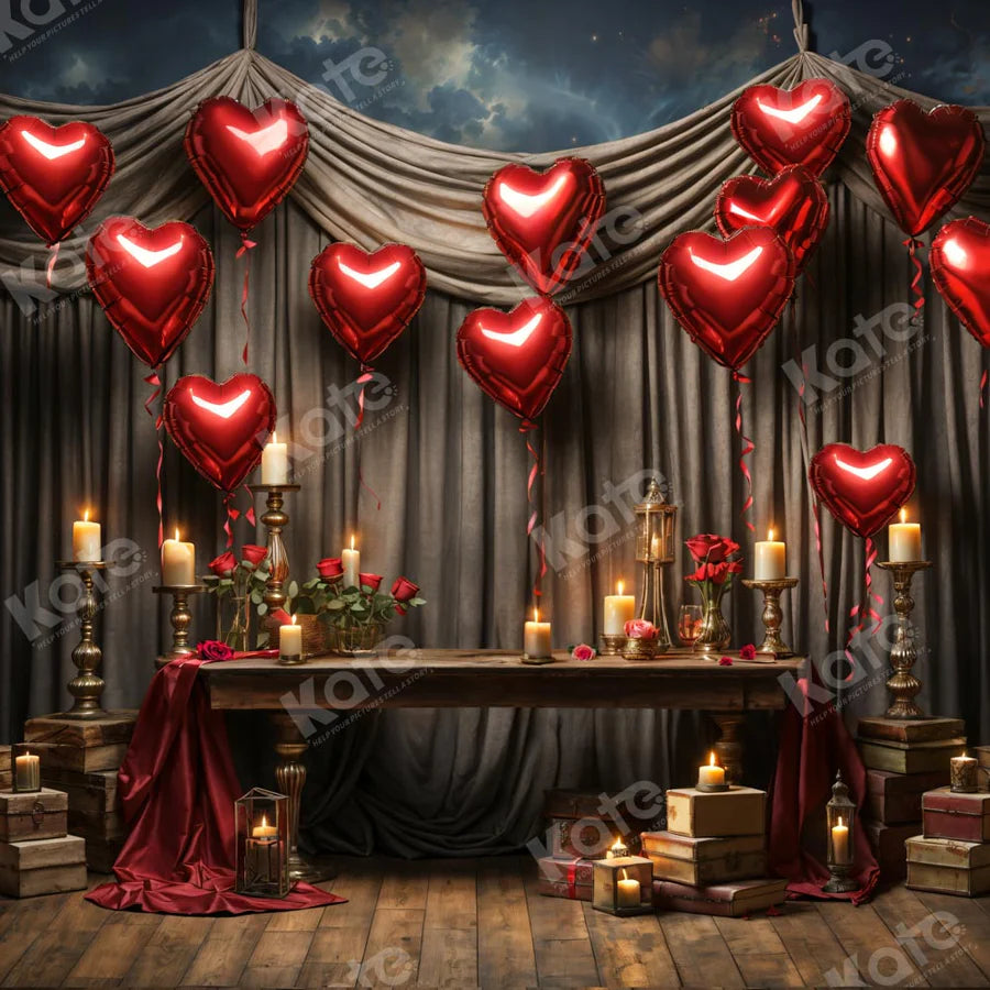 Kate Valentinstag Liebe Ballon Kerze Hintergrund von Chain Photography
