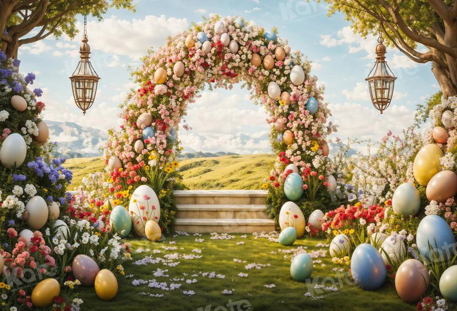 Kate Frühling Ostereier Blumen Bogen Hintergrund von Chain Photography - Kate Backdrop.de