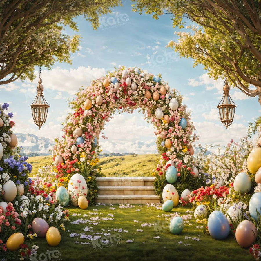 Kate Frühling Ostereier Blumen Bogen Hintergrund von Chain Photography - Kate Backdrop.de