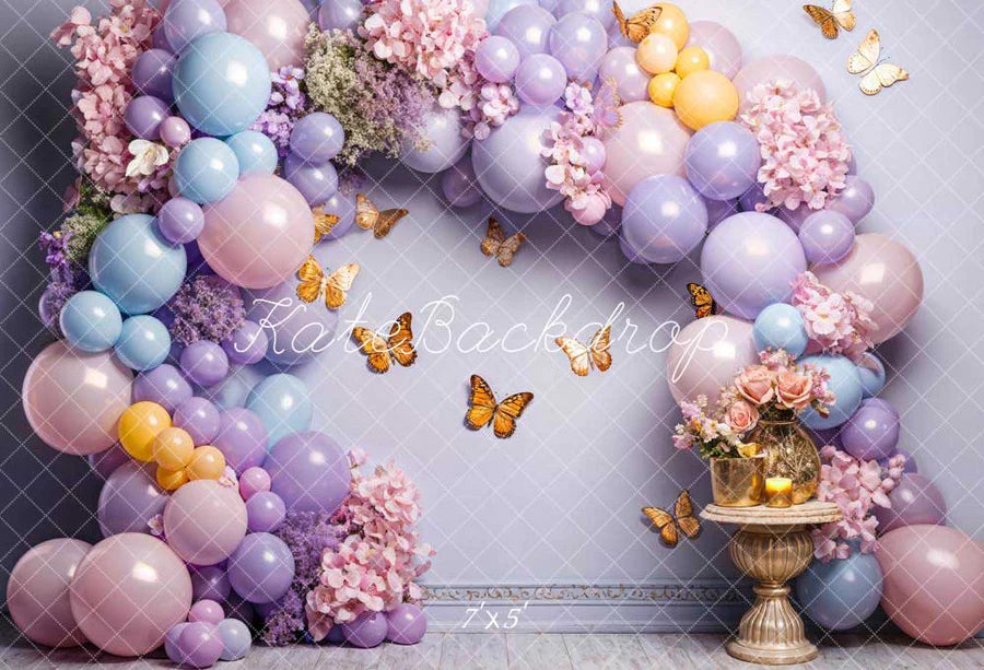 Kate Bunte Luftballon Schmetterling Wand Hintergrund von Chain Photography - Kate Backdrop.de