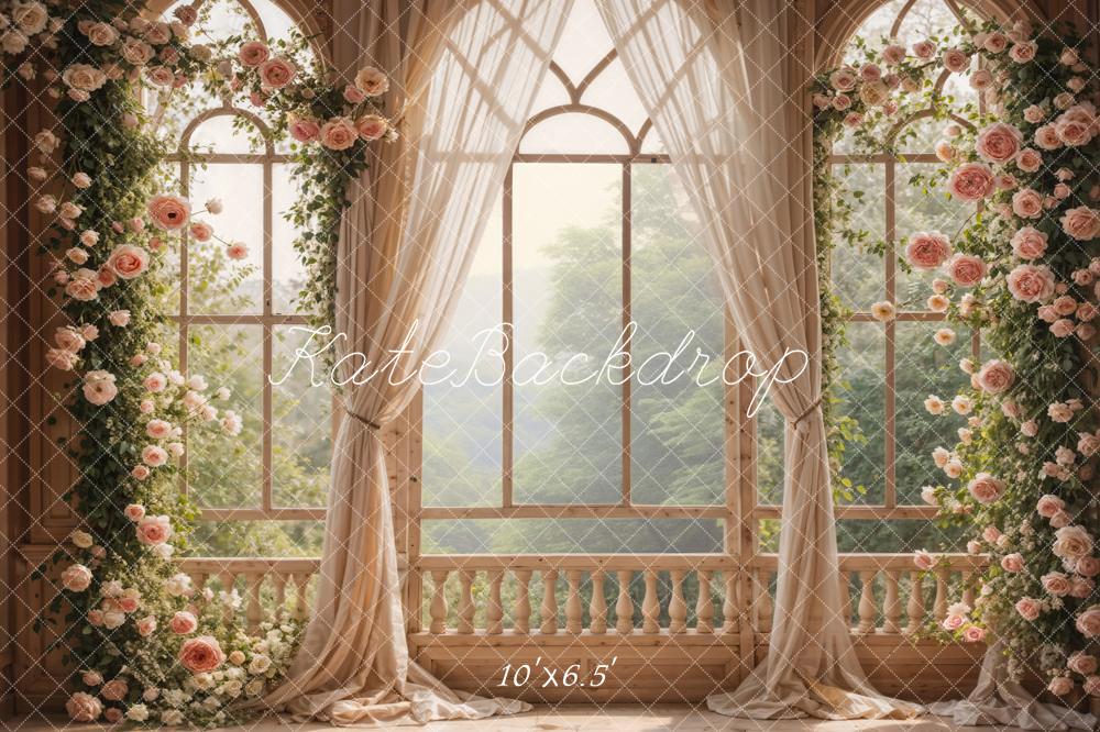 Kate Frühlingsrosen Fenster Zimmer Hintergrund entworfen von Emetselch - Kate Backdrop.de