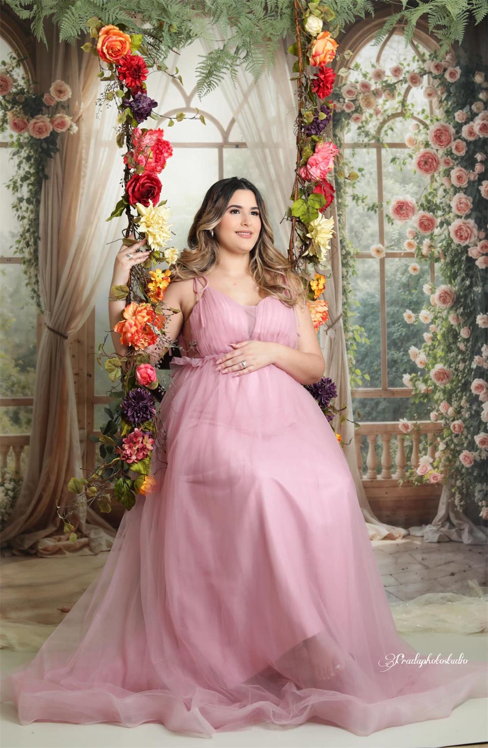 Kate Frühlingsrosen Fenster Zimmer Hintergrund entworfen von Emetselch - Kate Backdrop.de
