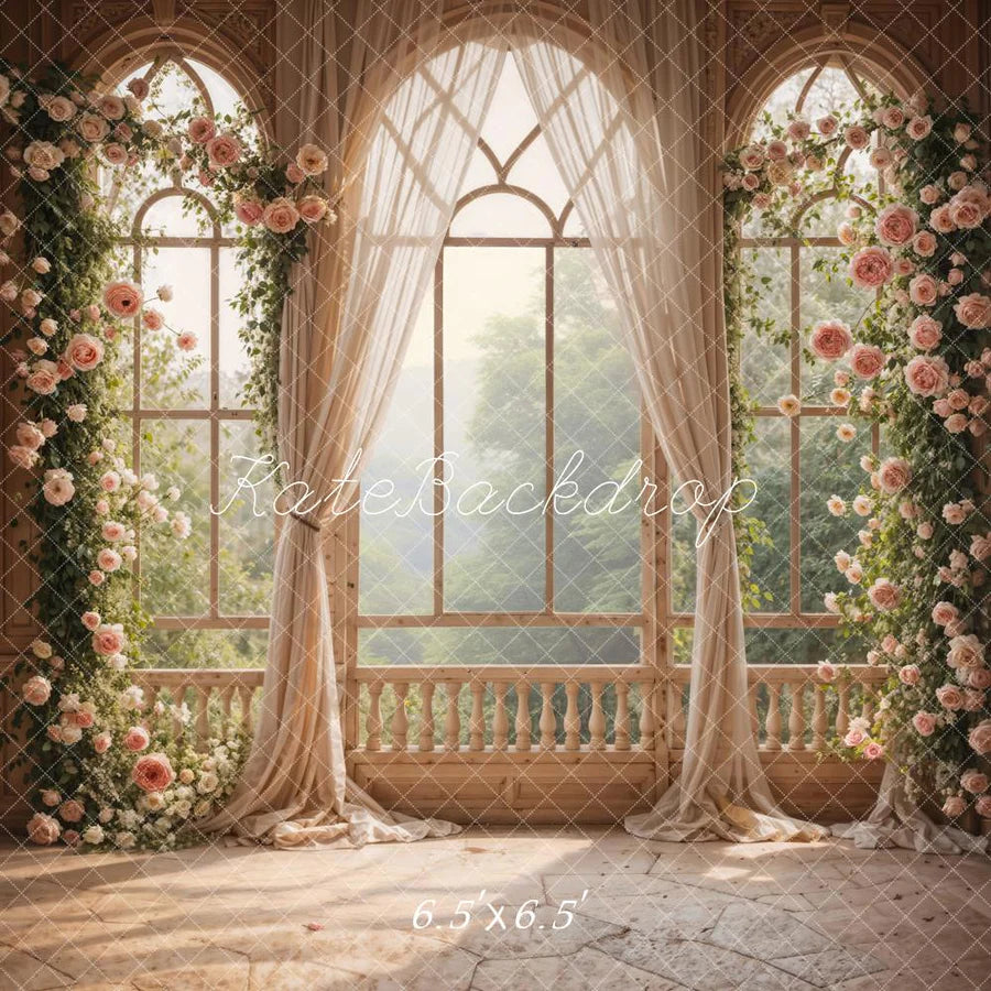 Kate Frühling Rosa Blumen Fenster Zimmer Hintergrund von Emetselch