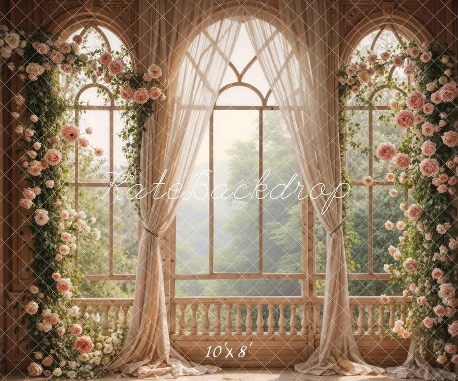Kate Frühling Rosa Blumen Fenster Zimmer Hintergrund von Emetselch