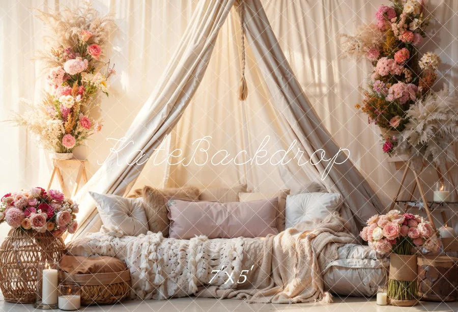 Kate Boho Blumen Sofa Hintergrund von Emetselch - Kate Backdrop.de