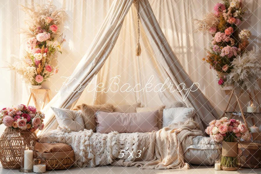 Kate Boho Blumen Sofa Hintergrund von Emetselch - Kate Backdrop.de