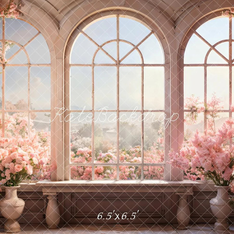Kate Valentinstag Rosa Rose Bogen Fenster Zimmer Hintergrund von Chain Photography - Kate Backdrop.de