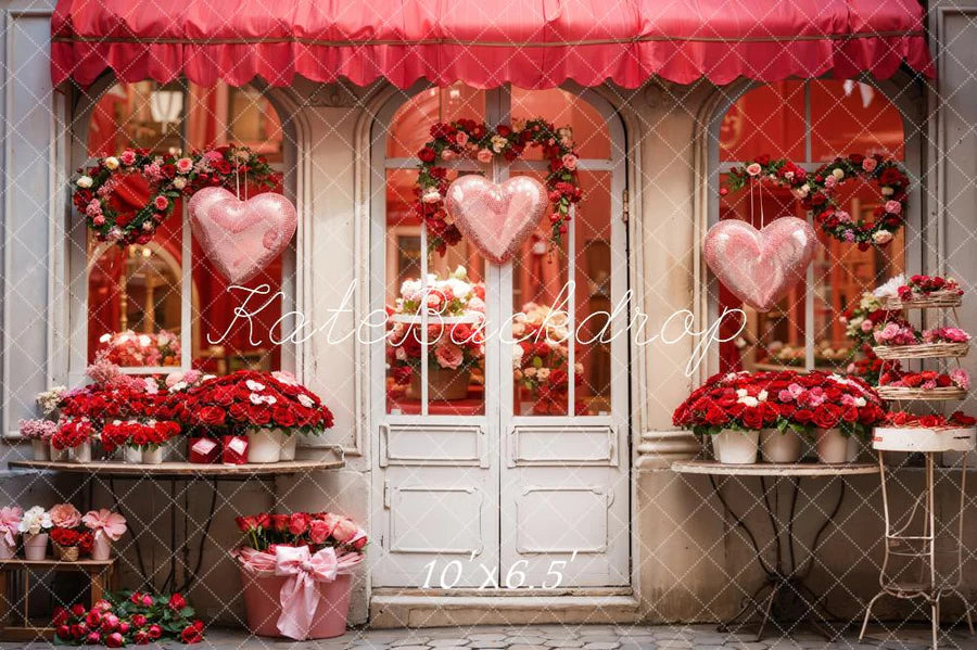 Kate Valentinstag Rote Rose Blumenladen Hintergrund von Chain Photography - Kate Backdrop.de