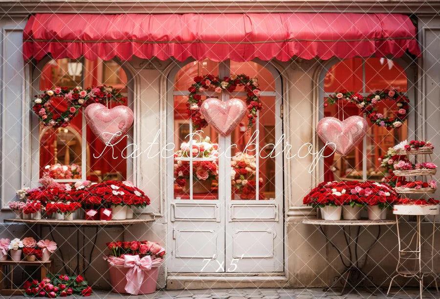 Kate Valentinstag Rote Rose Blumenladen Hintergrund von Chain Photography - Kate Backdrop.de