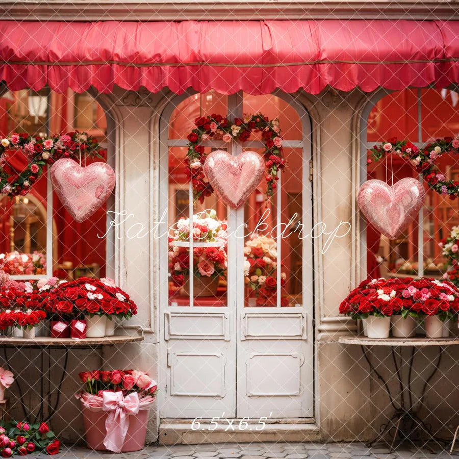Kate Valentinstag Rote Rose Blumenladen Hintergrund von Chain Photography - Kate Backdrop.de