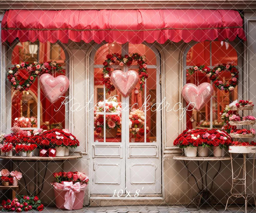 Kate Valentinstag Rote Rose Blumenladen Hintergrund von Chain Photography - Kate Backdrop.de