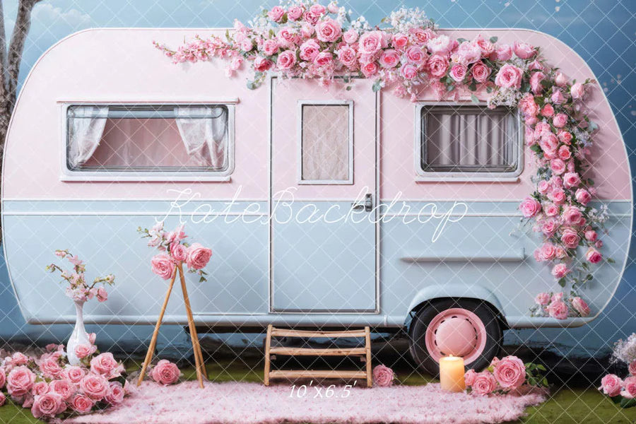 Kate Valentinstag Rosa Blumen RV Hintergrund von Chain Photography - Kate Backdrop.de