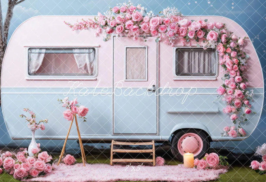 Kate Valentinstag Rosa Blumen RV Hintergrund von Chain Photography - Kate Backdrop.de
