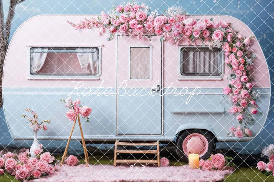 Kate Valentinstag Rosa Blumen RV Hintergrund von Chain Photography - Kate Backdrop.de