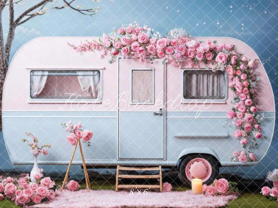 Kate Valentinstag Rosa Blumen RV Hintergrund von Chain Photography - Kate Backdrop.de