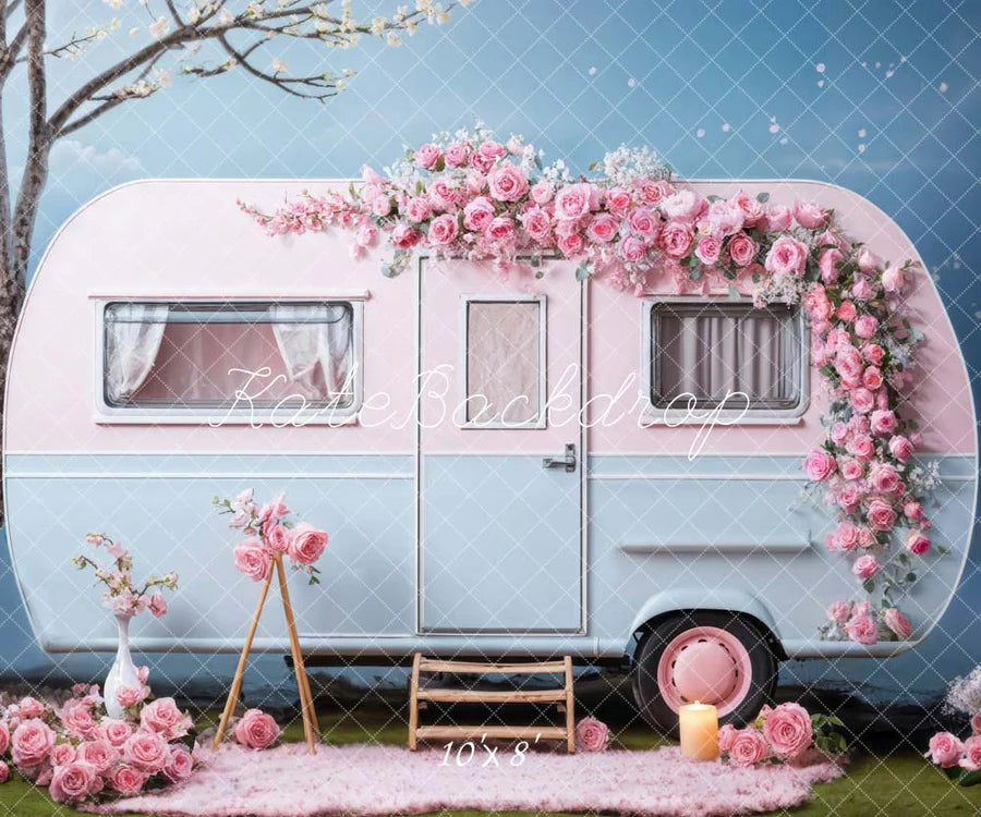 Kate Valentinstag Rosa Blumen RV Hintergrund von Chain Photography - Kate Backdrop.de