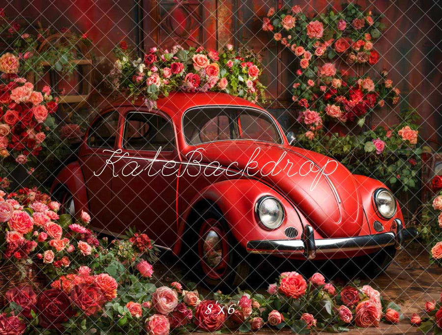 Kate Valentinstag Blume Rot Auto Hintergrund von Emetselch