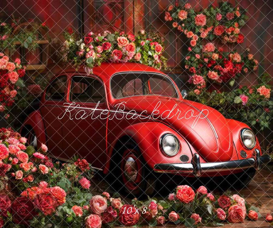 Kate Valentinstag Blume Rot Auto Hintergrund von Emetselch