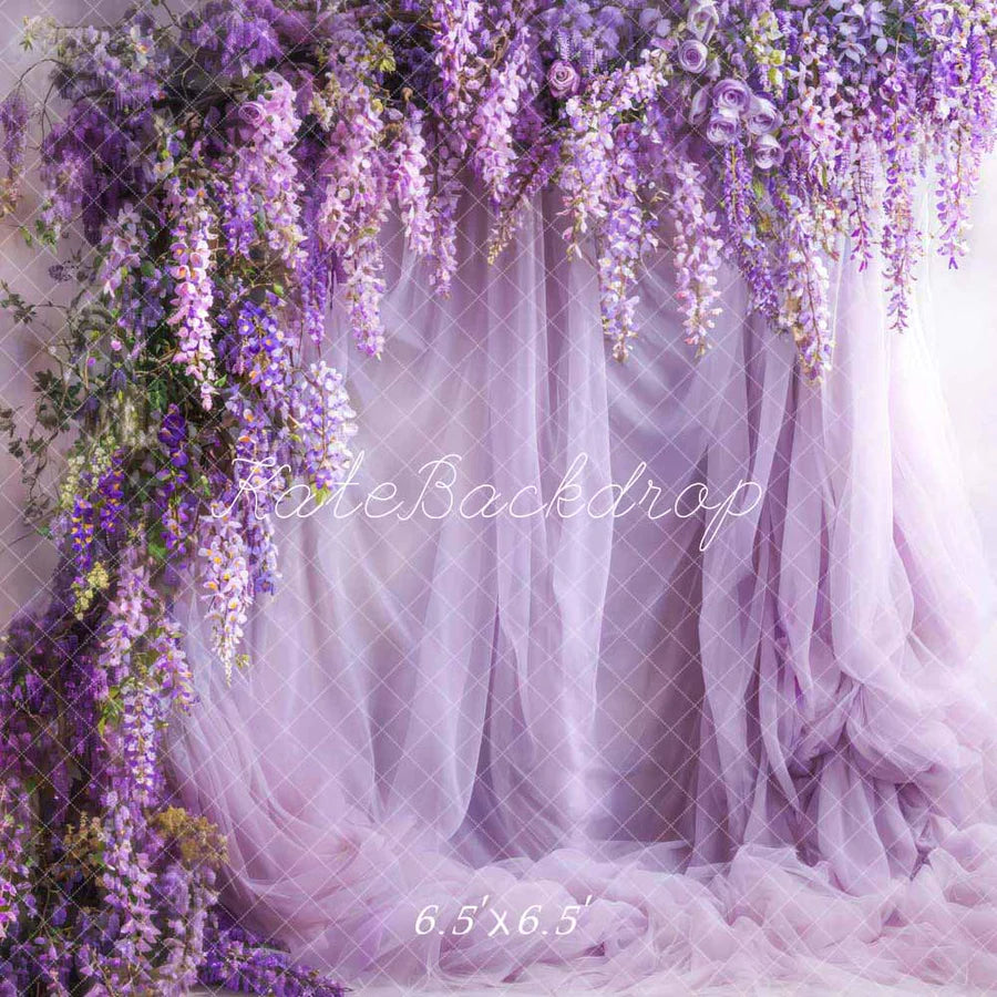 Kate Frühling Blume Frische Glyzinie Lila Vorhang Hintergrund von Emetselch - Kate Backdrop.de