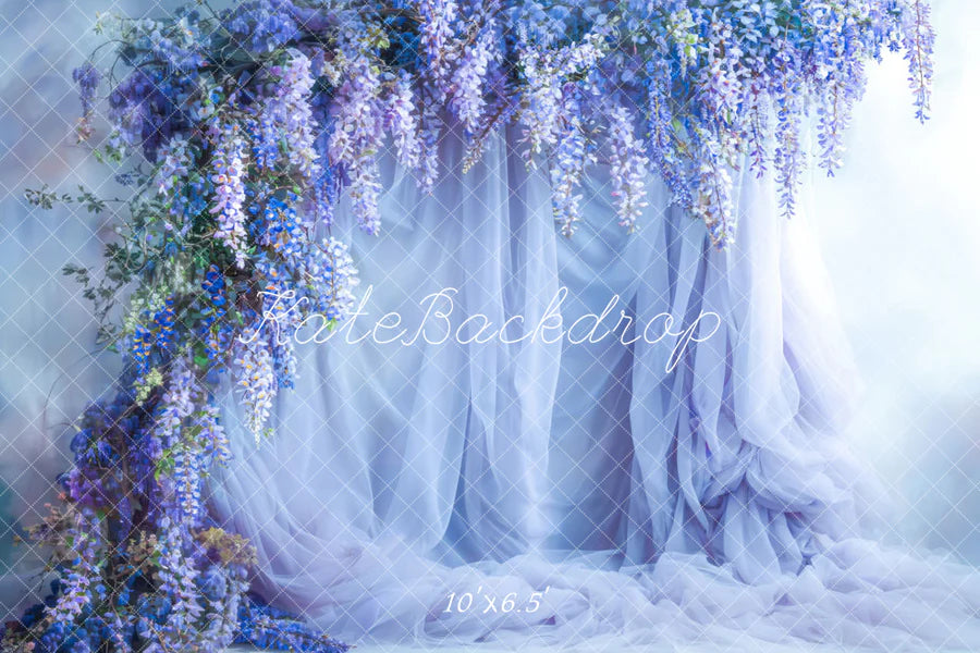 Kate Frühling Blaue Blumen Vorhang Hintergrund von Emetselch - Kate Backdrop.de