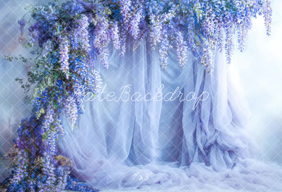 Kate Frühling Blaue Blumen Vorhang Hintergrund von Emetselch - Kate Backdrop.de