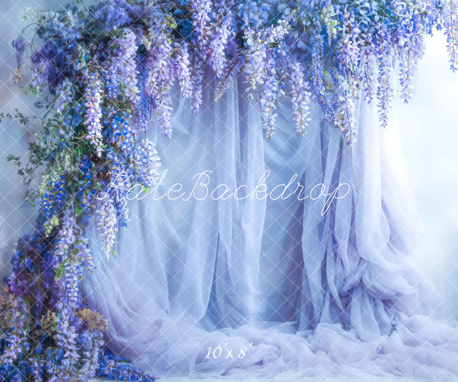 Kate Frühling Blaue Blumen Vorhang Hintergrund von Emetselch - Kate Backdrop.de