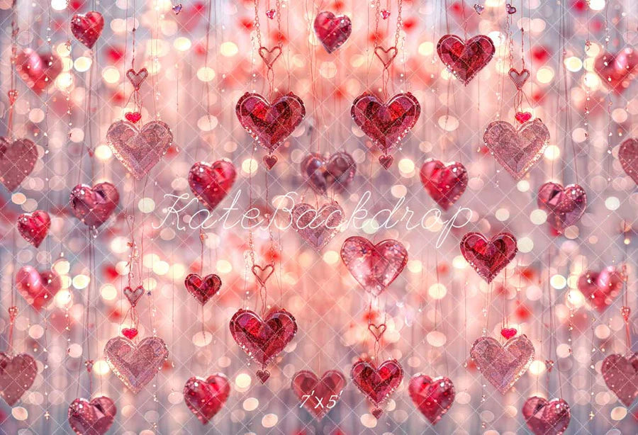 Kate Valentinstag Rosa Herz Kristall Hintergrund von Chain Photography - Kate Backdrop.de