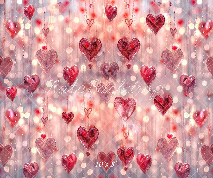 Kate Valentinstag Rosa Herz Kristall Hintergrund von Chain Photography - Kate Backdrop.de