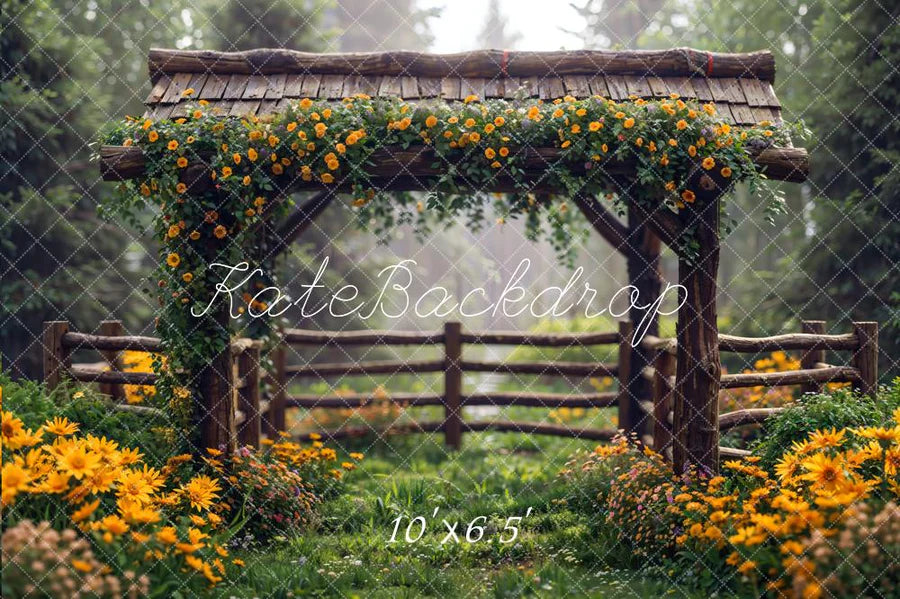 Kate Frühling Blumen Holzzaun Hintergrund von Chain Photography - Kate Backdrop.de