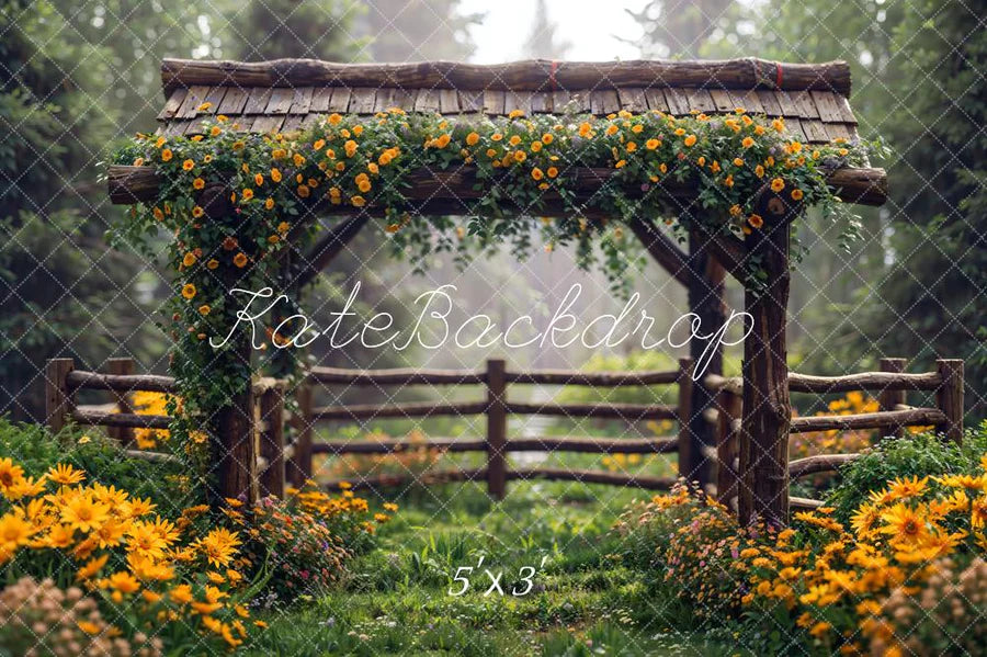 Kate Frühling Blumen Holzzaun Hintergrund von Chain Photography - Kate Backdrop.de