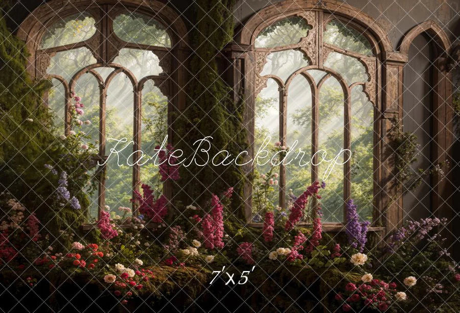 Kate Frühling Blumen Bogen Fenster Hintergrund von Emetselch