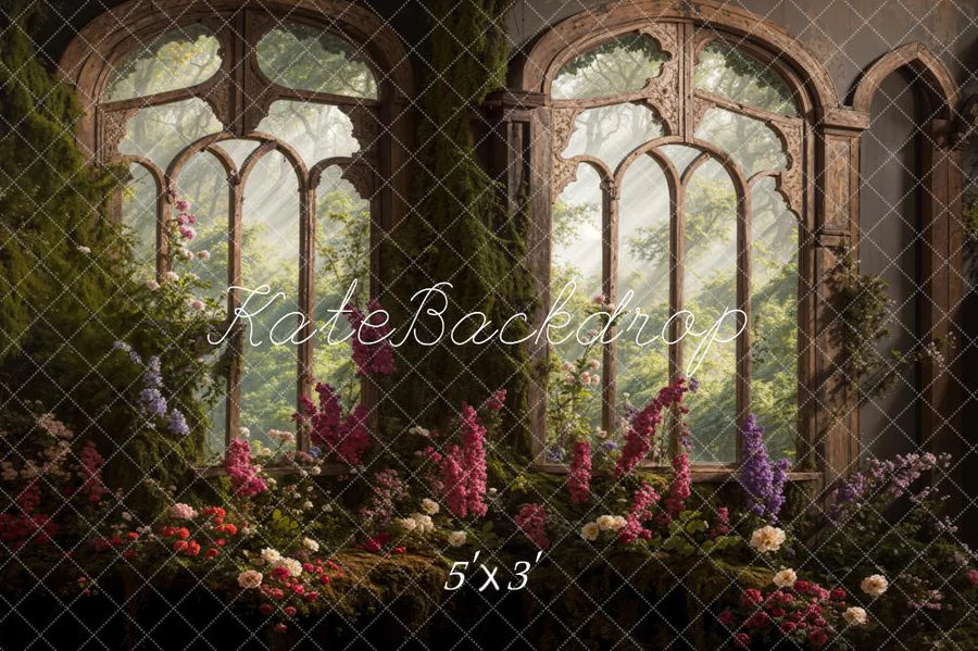 Kate Frühling Blumen Bogen Fenster Hintergrund von Emetselch - Kate Backdrop.de