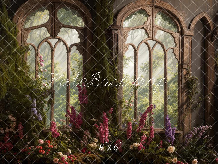 Kate Frühling Blumen Bogen Fenster Hintergrund von Emetselch - Kate Backdrop.de