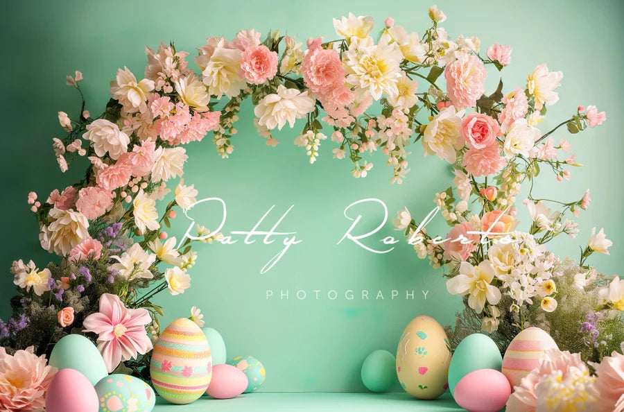 Kate Grüne Ostern Frühling Hintergrund mit Blumen Hintergrund von Patty Roberts - Kate Backdrop.de