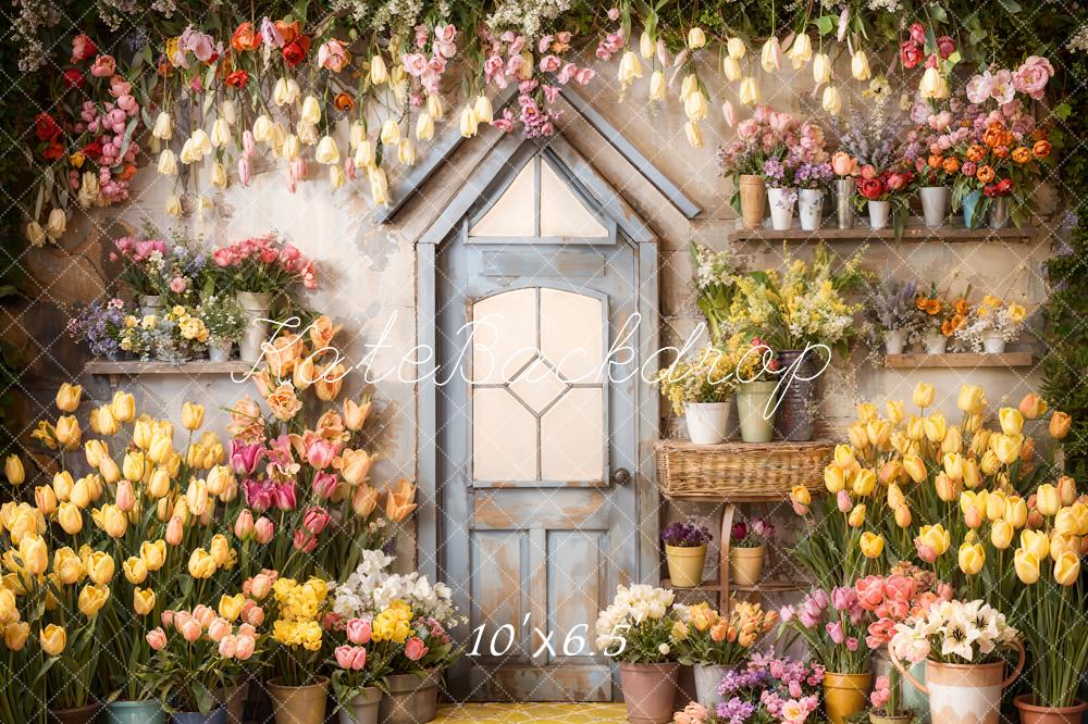 Kate Frühlings blumen Tulpen Gewächshaus Hintergrund Entworfen von Emetselch - Kate Backdrop.de