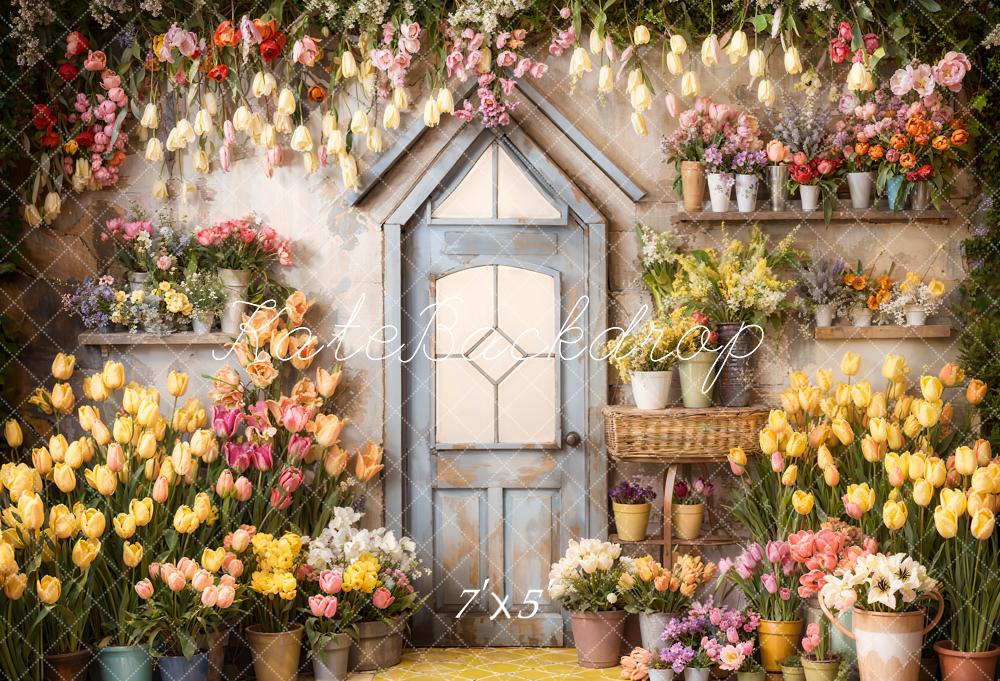 Kate Frühlings blumen Tulpen Gewächshaus Hintergrund Entworfen von Emetselch - Kate Backdrop.de