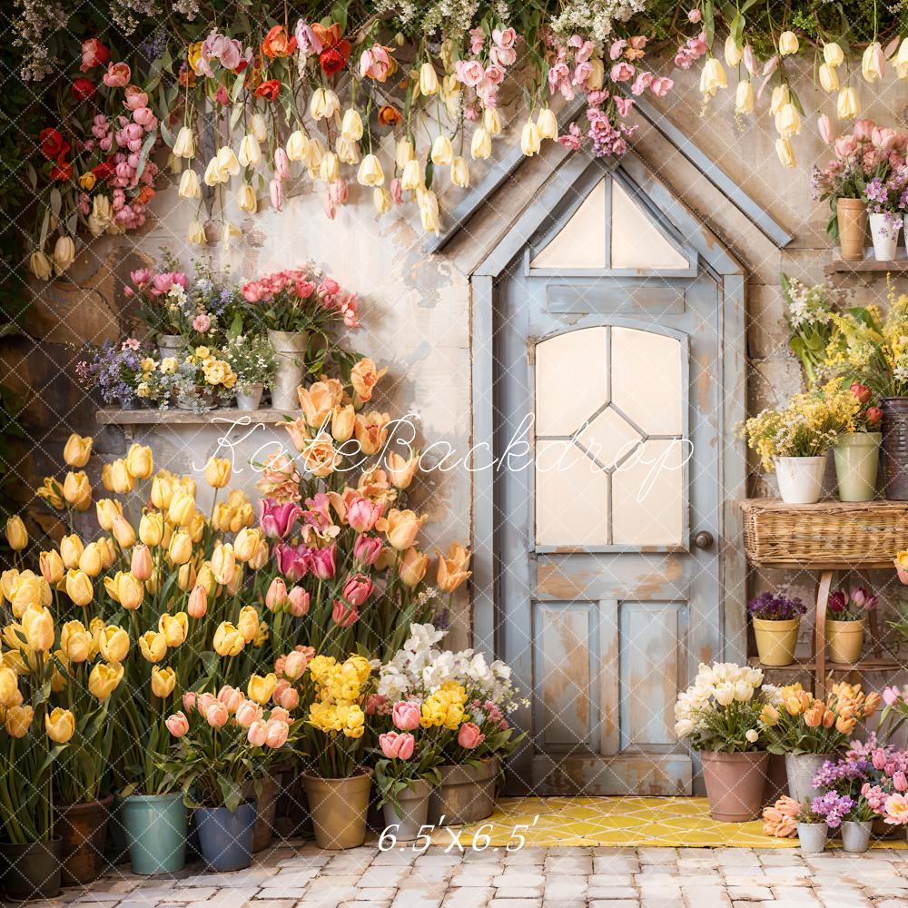 Kate Frühlings blumen Tulpen Gewächshaus Hintergrund Entworfen von Emetselch - Kate Backdrop.de