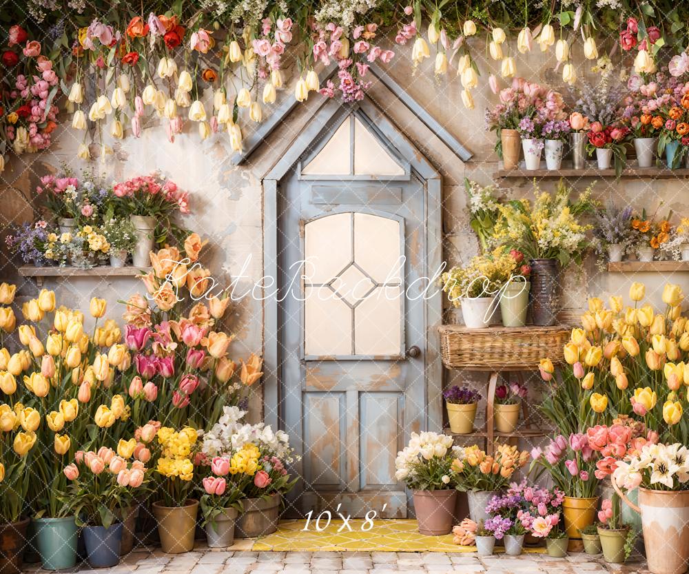 Kate Frühlings blumen Tulpen Gewächshaus Hintergrund Entworfen von Emetselch - Kate Backdrop.de