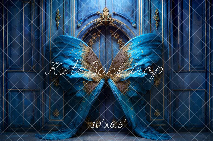 Kate Moderner blauer Schmetterling Türhintergrund von Chain Photography