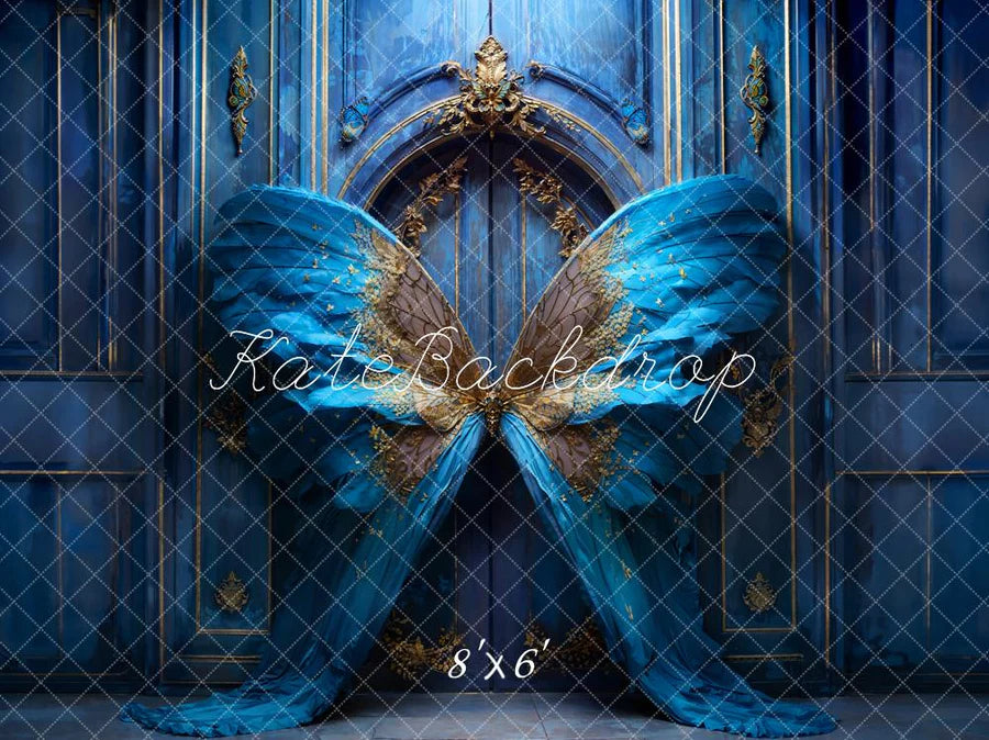 Kate Moderner blauer Schmetterling Türhintergrund von Chain Photography - Kate Backdrop.de