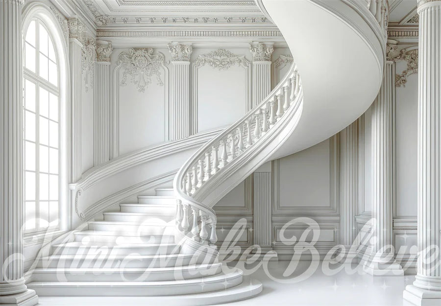 Kate Weiße Treppe Hintergrund von Mini MakeBelieve - Kate Backdrop.de