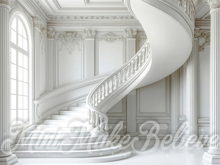 Kate Weiße Treppe Hintergrund von Mini MakeBelieve - Kate Backdrop.de