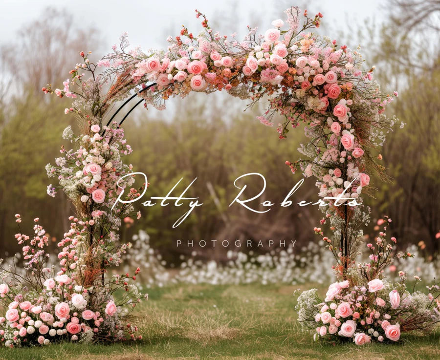 Kate Violett Frühling Blumen Bogen Hintergrund von Patty Roberts - Kate Backdrop.de