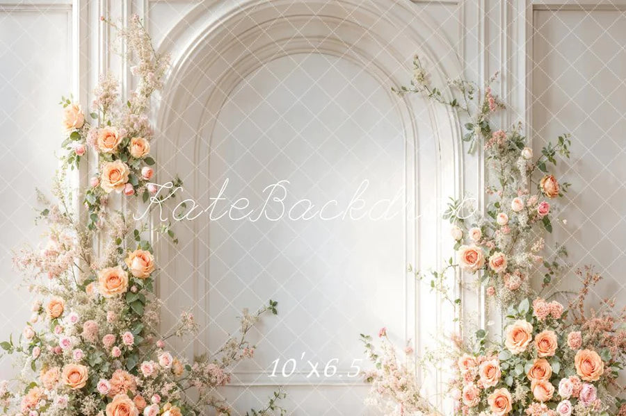 Kate Frühling Hochzeit Blumen Weiß Bogen Wand Hintergrund von Emetselch - Kate Backdrop.de