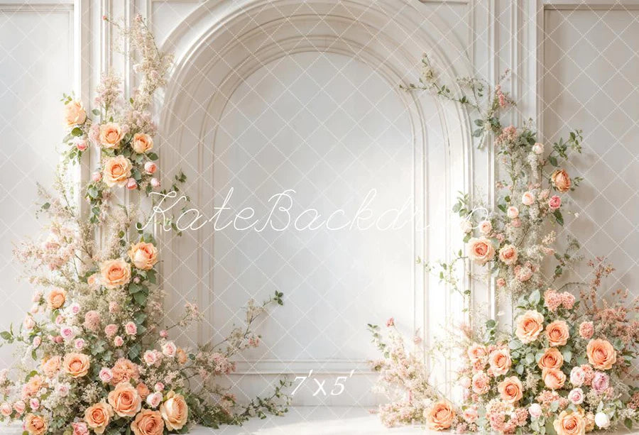Kate Frühling Hochzeit Blumen Weiß Bogen Wand Hintergrund von Emetselch - Kate Backdrop.de