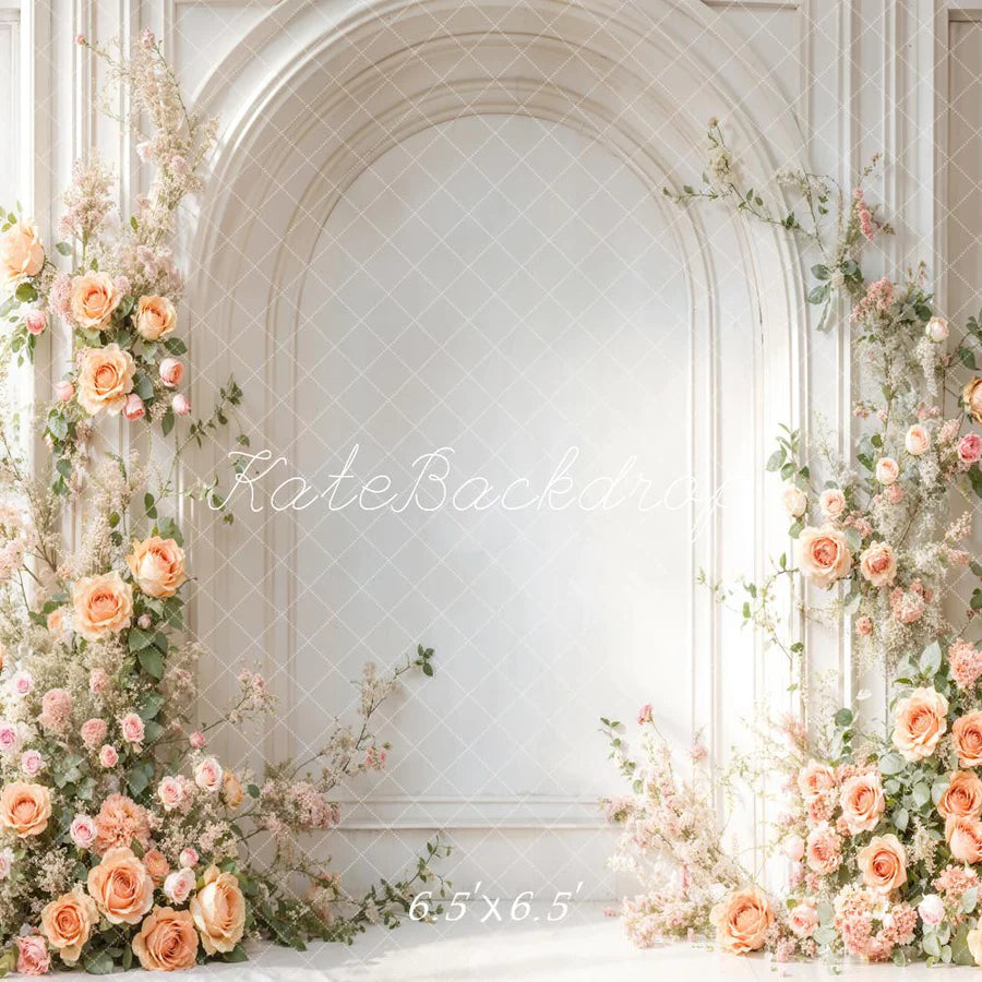 Kate Frühling Hochzeit Blumen Weiß Bogen Wand Hintergrund von Emetselch - Kate Backdrop.de
