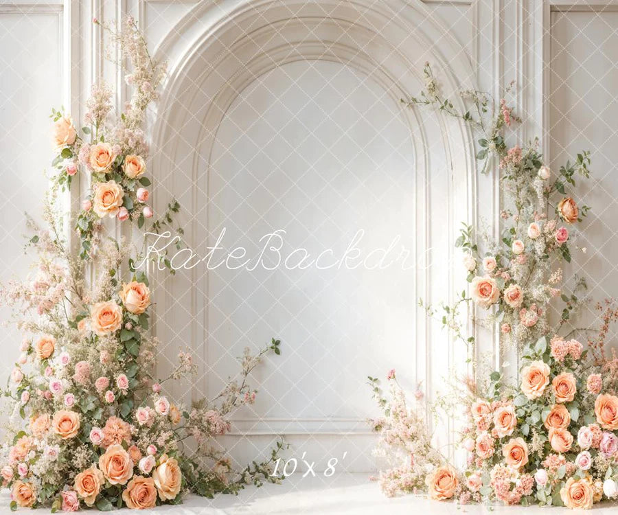 Kate Frühling Hochzeit Blumen Weiß Bogen Wand Hintergrund von Emetselch - Kate Backdrop.de