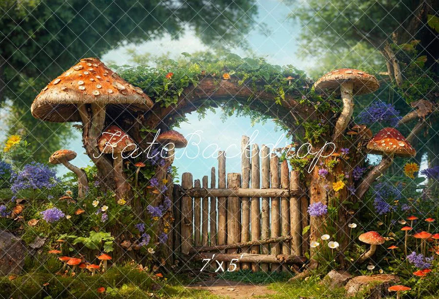 Kate Frühling Märchen Holzbogen Pilz Hintergrund von Chain Photography - Kate Backdrop.de