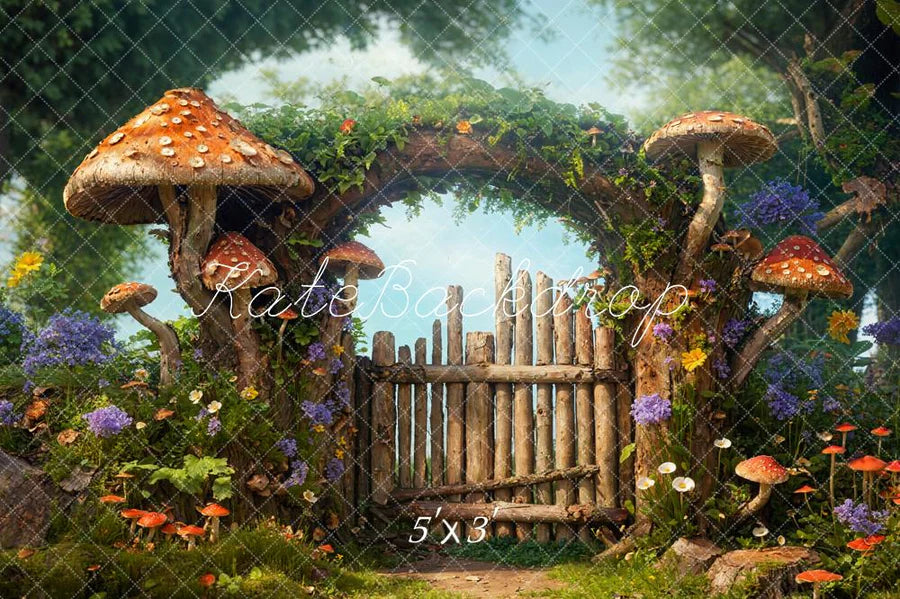 Kate Frühling Märchen Holzbogen Pilz Hintergrund von Chain Photography - Kate Backdrop.de