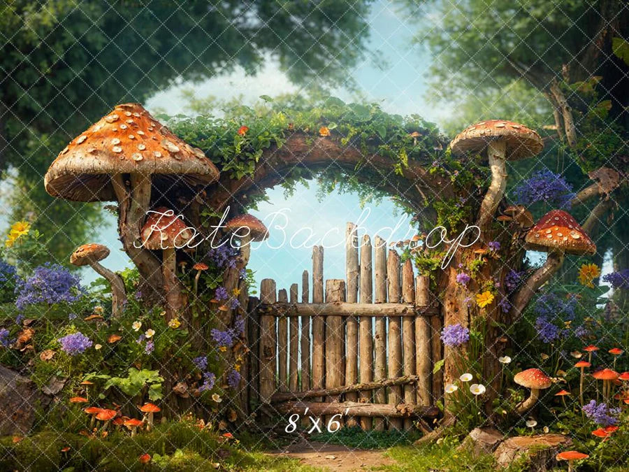 Kate Frühling Märchen Holzbogen Pilz Hintergrund von Chain Photography - Kate Backdrop.de